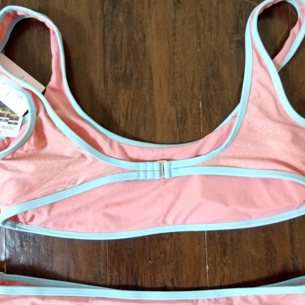 NWT No Boundaries Coral Metalic Sparkle Swim Top & Bottom Both Size XL - Picture 6 of 6